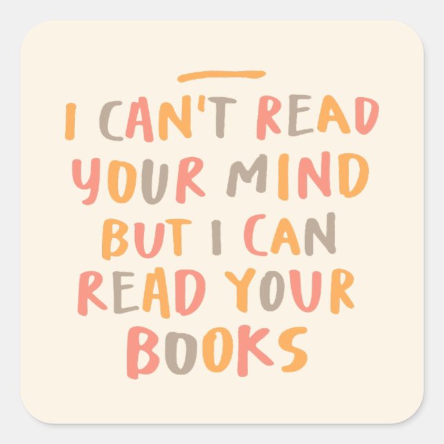 Read Books and Mind Clever Cosy Square Sticker (Front)