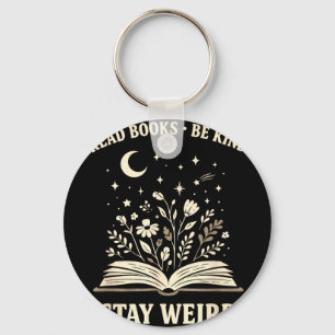 Read books be kind stay weird inspirational book key ring