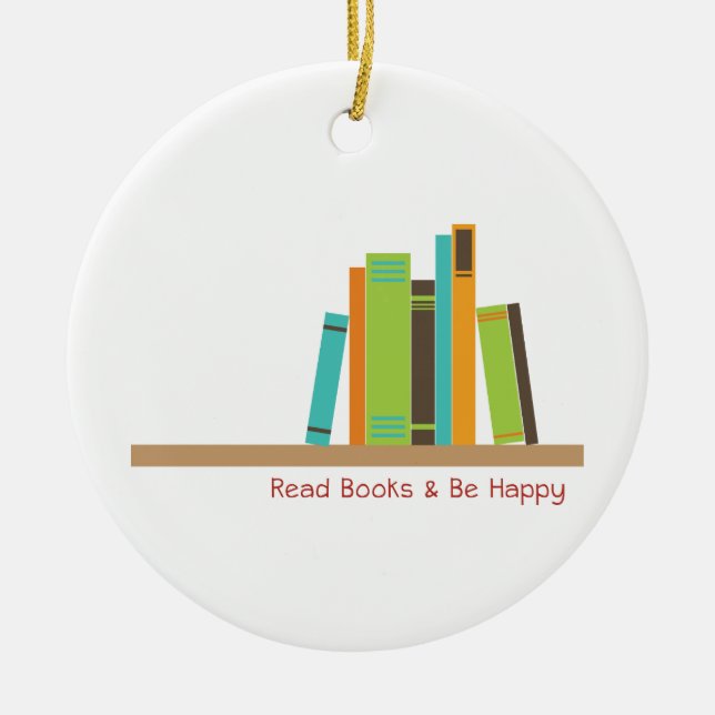 Read Books Ceramic Ornament (Front)
