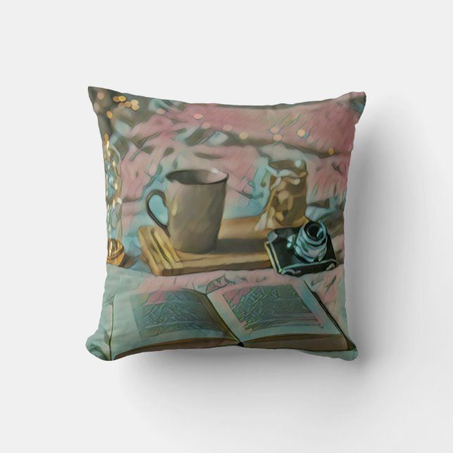 Read Books, Drink Coffee Cushion (Front)