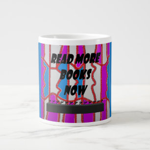 Read Books message with art hippy patterns Large Coffee Mug