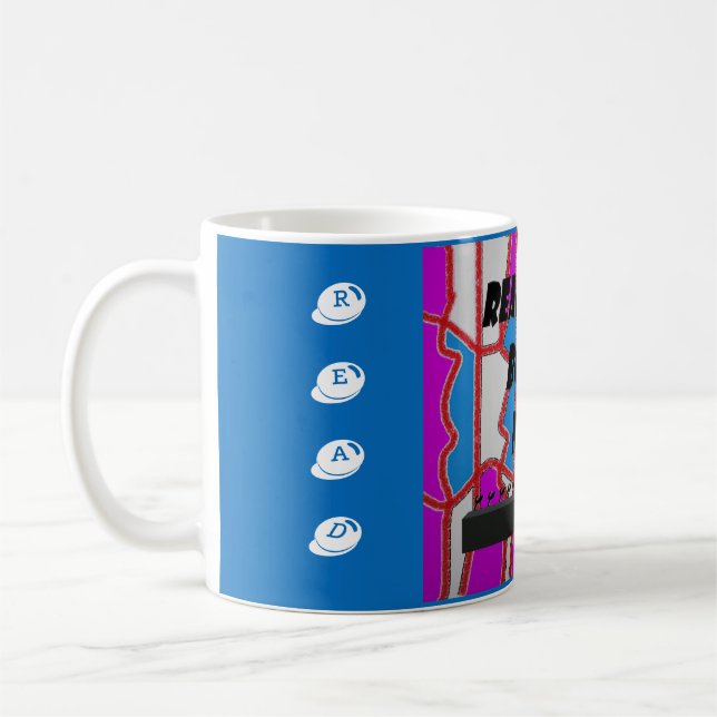 Read Books messahe with art hippy patterns Coffee Mug (Left)