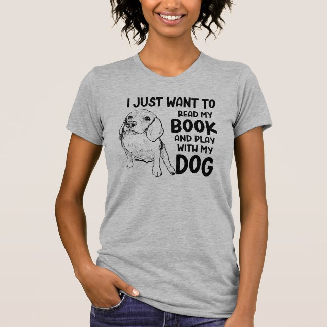Read Books Play With Dog Funny Reading Teacher   T-Shirt (Front)