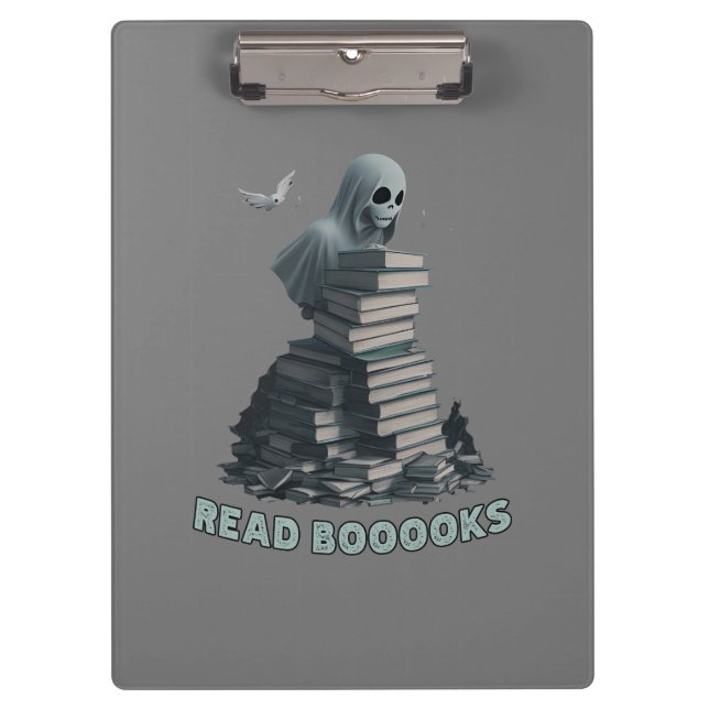Read booooks, Ghost reading books Clipboard (Front)