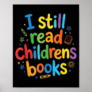Read children books funny librarian teachers poster