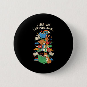 Read children's books funny book lover whimsical 6 cm round badge