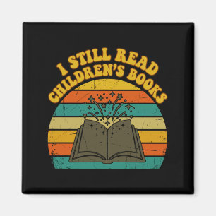 Read children's books funny vintage retro men magnet