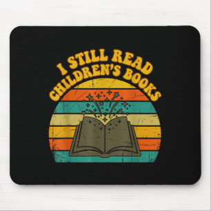 Read children's books funny vintage retro men mouse pad