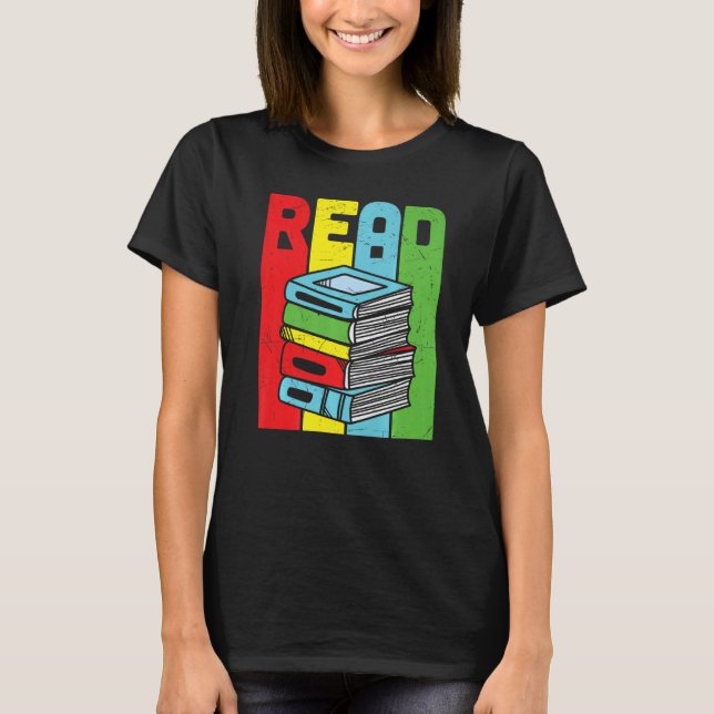 Read Colourful Book Reading T-Shirt (Front)