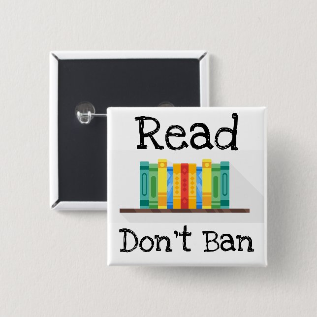 Read Don't Ban Button (Front & Back)