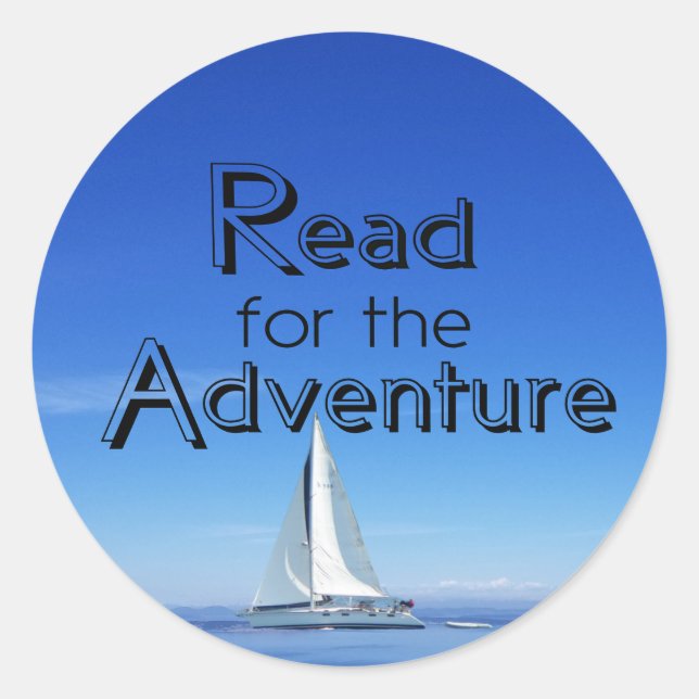 Read for the Adventure Sailboat & Ocean Sticker  (Front)