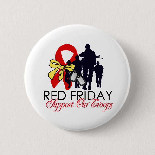 Read Friday - Support Our Troops 6 Cm Round Badge (Front)
