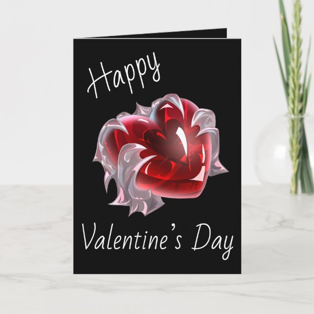 Read heart crystal happy Valentine’s Day card dark (Front)