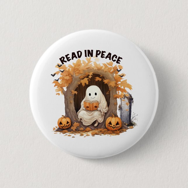 Read in Peace Boo Ghost 6 Cm Round Badge (Front)