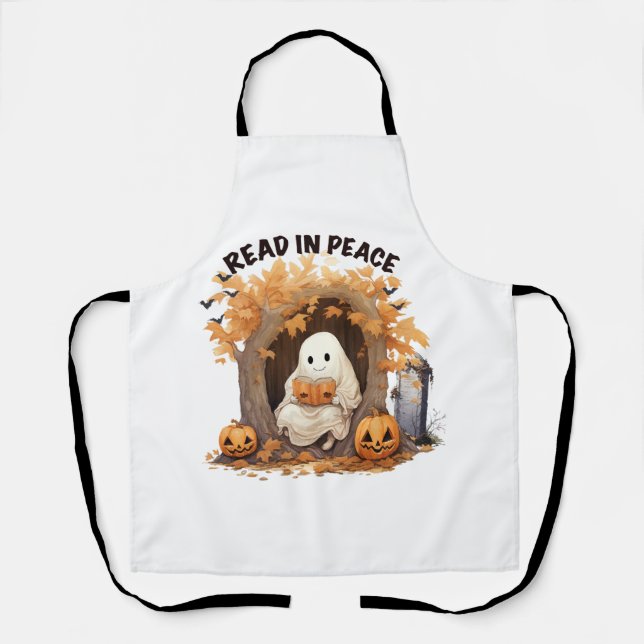 Read in Peace Boo Ghost Apron (Front)
