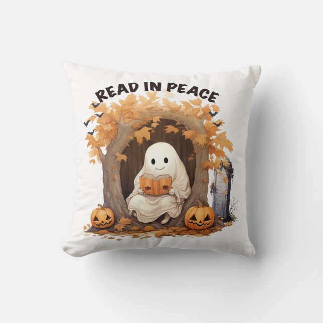 Read in Peace Boo Ghost Cushion (Front)