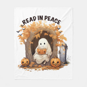 Read in Peace Boo Ghost Fleece Blanket