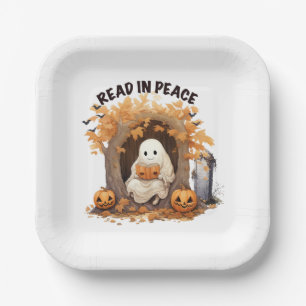 Read in Peace Boo Ghost Paper Plate