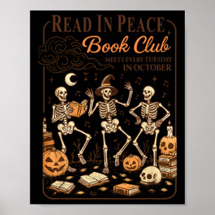 Read In Peace Book Club Spooky Readers Halloween O Poster
