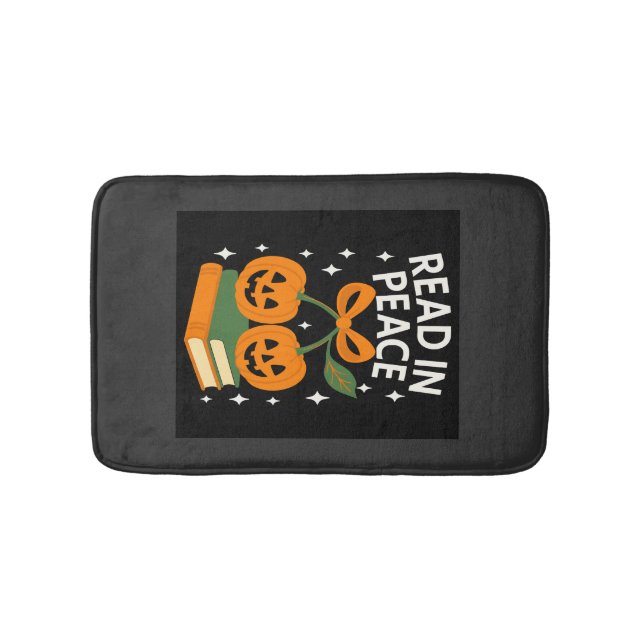 Read in Peace Funny Halloween Book Bath Mat (Front)