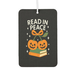 Read in Peace Funny Halloween Book Car Air Freshener