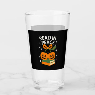 Read in Peace Funny Halloween Book Glass
