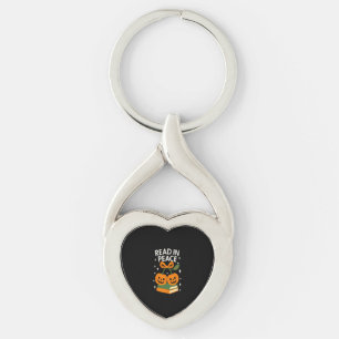 Read in Peace Funny Halloween Book Key Ring