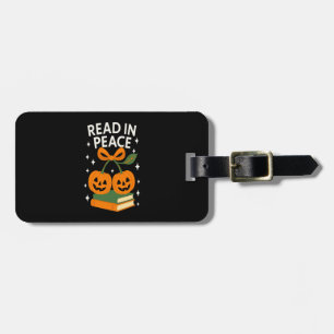 Read in Peace Funny Halloween Book Luggage Tag