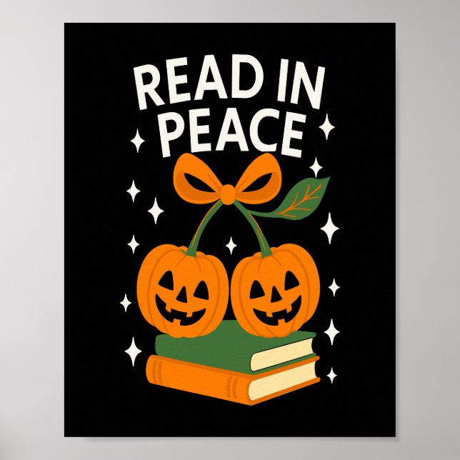 Read in Peace Funny Halloween Book Poster (Front)