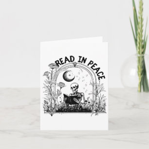 Read In Peace Spooky Teacher Skeleton Read Book Ha Card