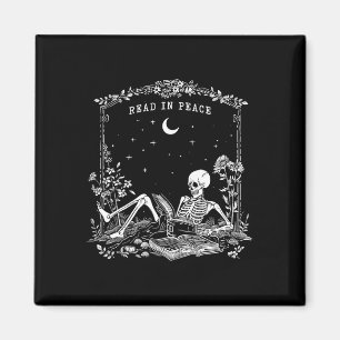 Read In Peace Spooky Teacher Skeleton Trick Teach Magnet