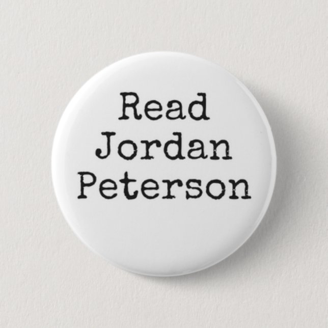 Read Jordan Peterson Black & White 6 Cm Round Badge (Front)