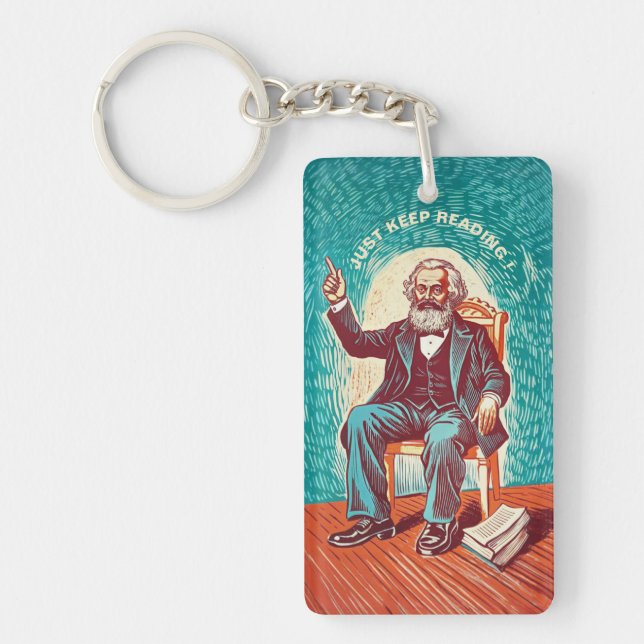 read Karl Marx Saint Fun Design Key Ring (Front)