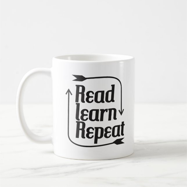 Read learn repeat coffee mug (Left)