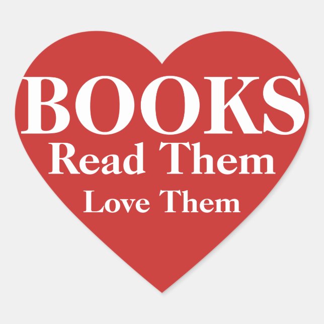Read, Love Books Heart Sticker (Front)