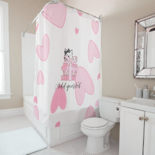 Read • Love • Relax – Cat & Book Bathroom Curtain