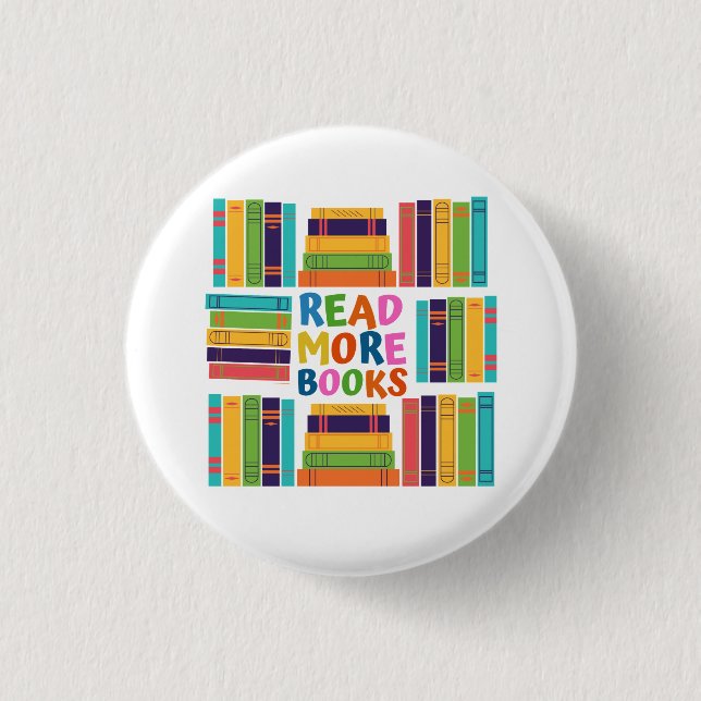 Read more books 3 cm round badge (Front)