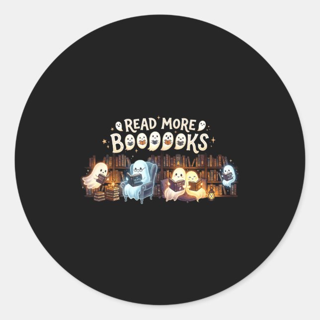 Read more books  classic round sticker (Front)