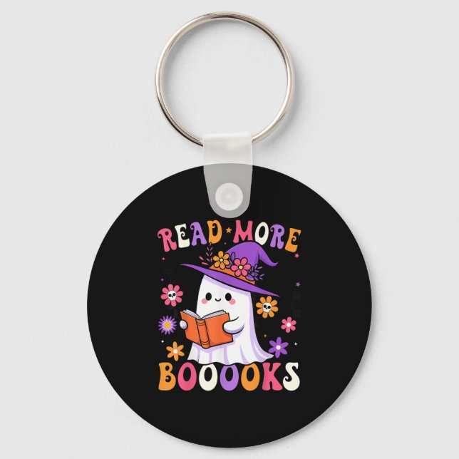 Read More Books Ghost Reading Book Funny Teacher H Key Ring (Front)
