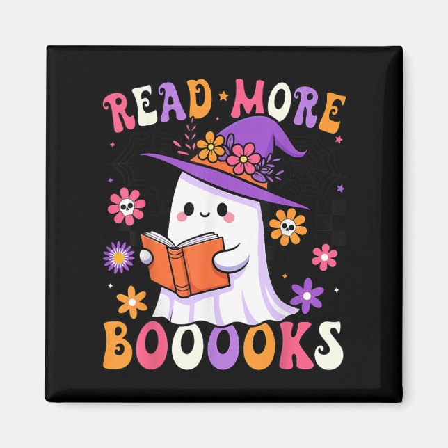 Read More Books Ghost Reading Book Funny Teacher H Magnet (Front)