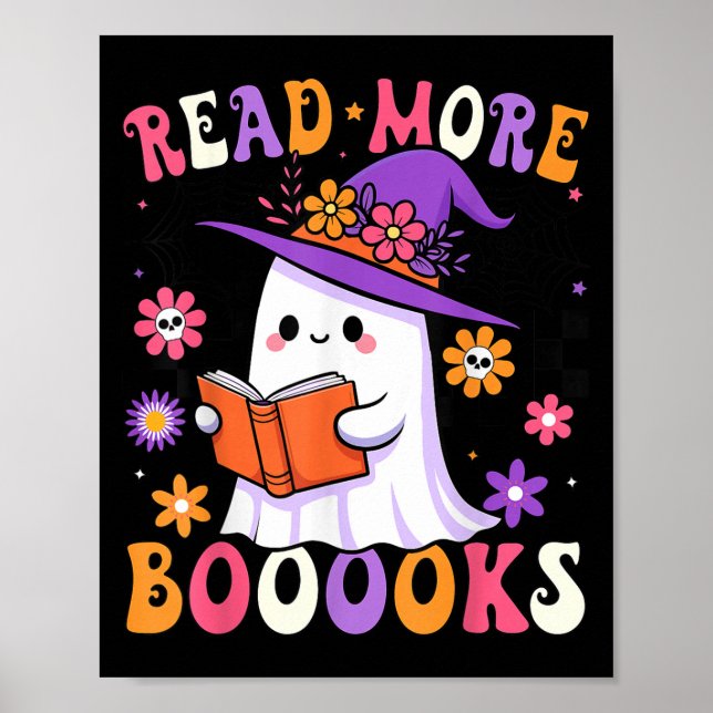 Read More Books Ghost Reading Book Funny Teacher H Poster (Front)