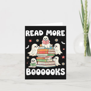 Read More Books Ghost Reading Book Halloween Card