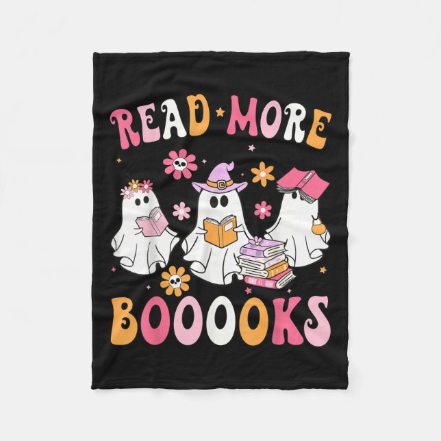 Read More Books Ghosts Reading Book Funny Teacher  Fleece Blanket (Front)