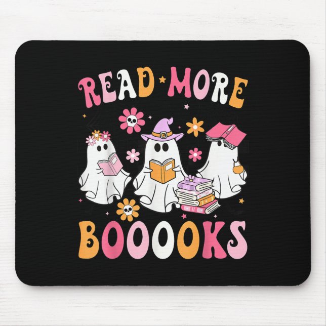 Read More Books Ghosts Reading Book Funny Teacher  Mouse Pad (Front)
