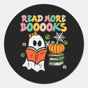 Read More Books Halloween Costume Girls Kids Toddl Classic Round Sticker