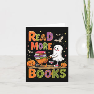 Read More Books Halloween Cute Ghost Spooky Reader Card