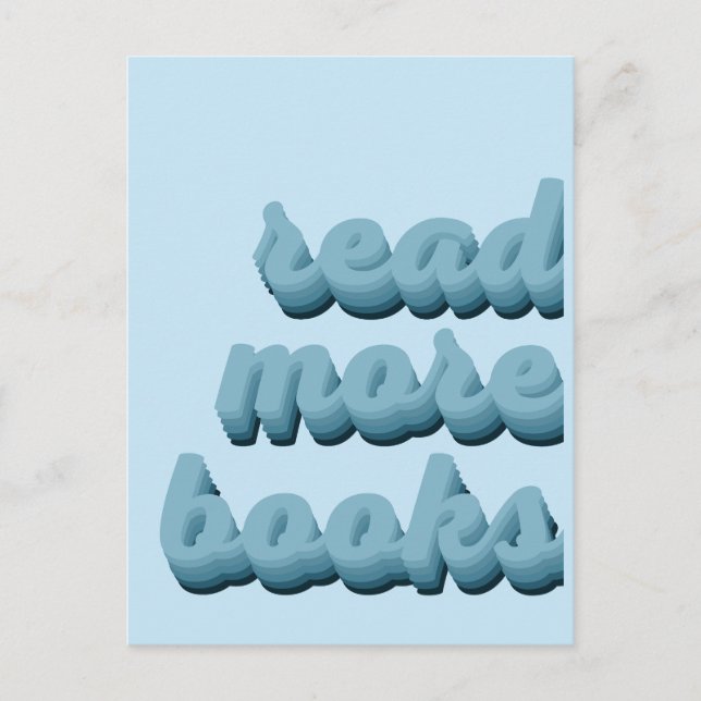 Read More Books in Blue Art Print Postcard (Front)