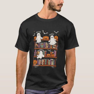 Read More Books Librarian Bookshelf Teachers Ghost T-Shirt