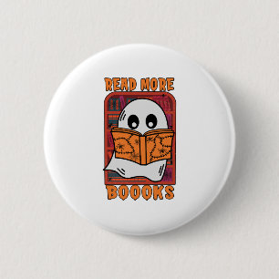 Read More Books Library Ghost Reading Halloween 6 Cm Round Badge