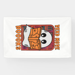 Read More Books Library Ghost Reading Halloween Banner